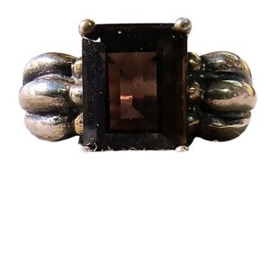 Avon Smoky Quartz and Silver Statement Ring